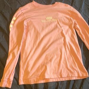 vans women’s, small pink, long sleeve shirt